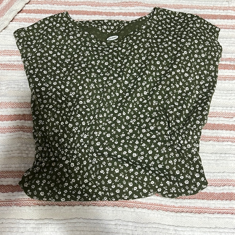 green dress with flowers